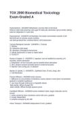 TOX 2000 Biomedical Toxicology Exam-Graded A