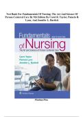 Test Bank - Fundamentals of Nursing&colon; The Art and Science of Person-Centered Care&comma; 9th Edition &lpar;Taylor&comma; 2026&rpar;&comma; Chapter 1-46 &vert; All Chapters