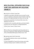 NFHS VOLLEYBALL OFFICIATING RULES EXAM SCRIPT 2026 QUESTIONS WITH SOLUTIONS GRADED A&plus;