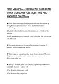 NFHS VOLLEYBALL OFFICIATING RULES EXAM STUDY GUIDE 2026 FULL QUESTIONS AND ANSWERS GRADED A&plus;