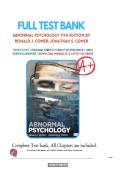 Abnormal Psychology&comma; 11th Edition &ndash; Comer &ndash; Complete Test Bank