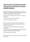 NFHS VOLLEYBALL OFFICIATING RULES FINAL PAPER 2026 FULL QUESTIONS AND CORRECT ANSWERS GRADED A&plus;