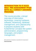 INTRODUCTION TO IT WGU D322  PRE-ASSESSMENT PFQO WITH ALL CORRECT ANSWERS PROVIDED