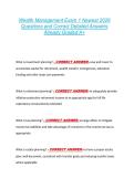 Wealth Management Exam 1 Newest 2026  Questions and Correct Detailed Answers  Already Graded A&plus; 