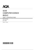 AQA GCSE COMPUTER SCIENCE 8525&sol;2 Paper 2 Computing concepts Mark scheme June 2025