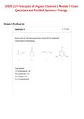 CHEM 219 Principles of Organic Chemistry &ndash; Module 5 Exam Questions with Verified Answers &lpar;Latest 2026&sol;2027&rpar; &ndash; Portage Learning &ndash; Complete Study Guide