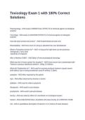 Toxicology Exam 1 with 100&percnt; Correct Solutions