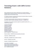 Toxicology Exam 1 with 100&percnt; Correct Solutions