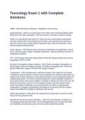 Toxicology Exam 1 with Complete Solutions