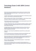Toxicology Exam 2 with 100&percnt; Correct Solutions