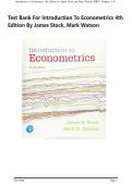 Test Bank For Introduction to Econometrics 4th Edition by James Stock&comma; Mark Watson &vert; Verified Questions and Answers &vert; Latest 2026