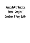 Associate CET Practice Exam &ndash; Complete Questions & Study Guide 2025&sol; 2026 with Solution