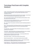 Toxicology Final Exam with Complete Solutions