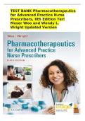 Test Bank for Pharmacotherapeutics for Advanced Practice Nurse Prescribers&comma; 6th Edition by Teri Moser Woo & Wendy L&period; Wright &lpar;ISBN 978‑0323851781&rpar; &ndash; Complete Verified Questions & Answers &vert; Latest Edition 2026