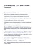 Toxicology Final Exam with Complete Solutions