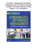 Test Bank - Fundamental Orthopedic Management for the Physical Therapist Assistant&comma; 4th Edition &lpar;Manske&comma; 2026&rpar;&comma; Chapter 1-29 &vert; All Chapters