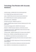 Toxicology Test Review with Accurate Solutions