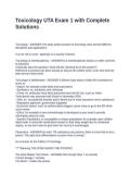 Toxicology UTA Exam 1 with Complete Solutions