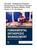 Test Bank - Fundamental Orthopedic Management for the Physical Therapist Assistant&comma; 5th Edition &lpar;Manske&comma; 2026&rpar;&comma; Chapter 1-29 &vert; All Chapters