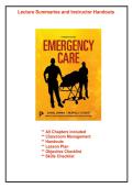 Lecture Summaries and Instructor Handouts for Handouts Care&comma; 15th Edition by Limmer &lpar;All Chapters included&rpar;