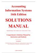 Solutions Manual &ndash; Accounting Information Systems&comma; 16th Edition &ndash; Marshall B&period; Romney&comma; Paul J&period; Steinbart&comma; Scott L&period; Summers&comma; & David A&period; Wood &ndash; ISBN 9780138099497 &lpar;Chapters 1&ndash;24 Covered&rpar;