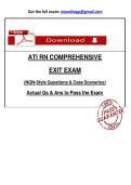 ATI RN COMPREHENSIVE EXIT EXAM &lpar;NGN-Style Questions & Case Scenarios&rpar;