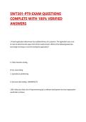 SWT301-PT9 EXAM QUESTIONS COMPLETE WITH 100&percnt; VERIFIED ANSWERS