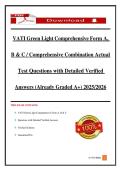 VATI Green Light Comprehensive Form A&comma; B & C &sol; Comprehensive Combination Actual Test Questions with Detailed Verified Answers &lpar;Already Graded A&plus;&rpar; 2025&sol;2026