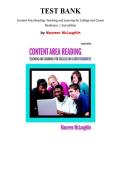 Test Bank for Content Area Reading&colon; Teaching and Learning for College and Career Readiness&comma; 2nd edition by Maureen McLaughlin&comma; Chapter 1-15