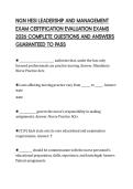 NGN HESI LEADERSHIP AND MANAGEMENT EXAM CERTIFICATION EVALUATION EXAMS 2026 COMPLETE QUESTIONS AND ANSWERS GUARANTEED TO PASS