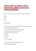 SWT301-PART1-2&comma; SWT301 - PART 3  QUESTIONS COMPLETE WITH 100&percnt;  VERIFIED ANSWERS  &vert; VERIFIED EXAM QUESTIONS