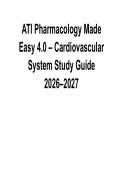ATI Pharmacology Made Easy 4&period;0 &ndash; Cardiovascular System Study Guide 2026&ndash;2027 Complete with Solution