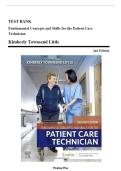 Test Bank For Fundamental Concepts and Skills for the Patient Care Technician 2nd Edition &comma; by Kimberly Townsend Little