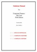 Solution Manual for Corporate Finance&colon; The Core&comma; 5th edition by Jonathan Berk&comma; Peter DeMarzo&comma; All Chapters