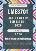 LME3701 Assignment 2 Semester 1 Memo &vert; Due Date April 2026