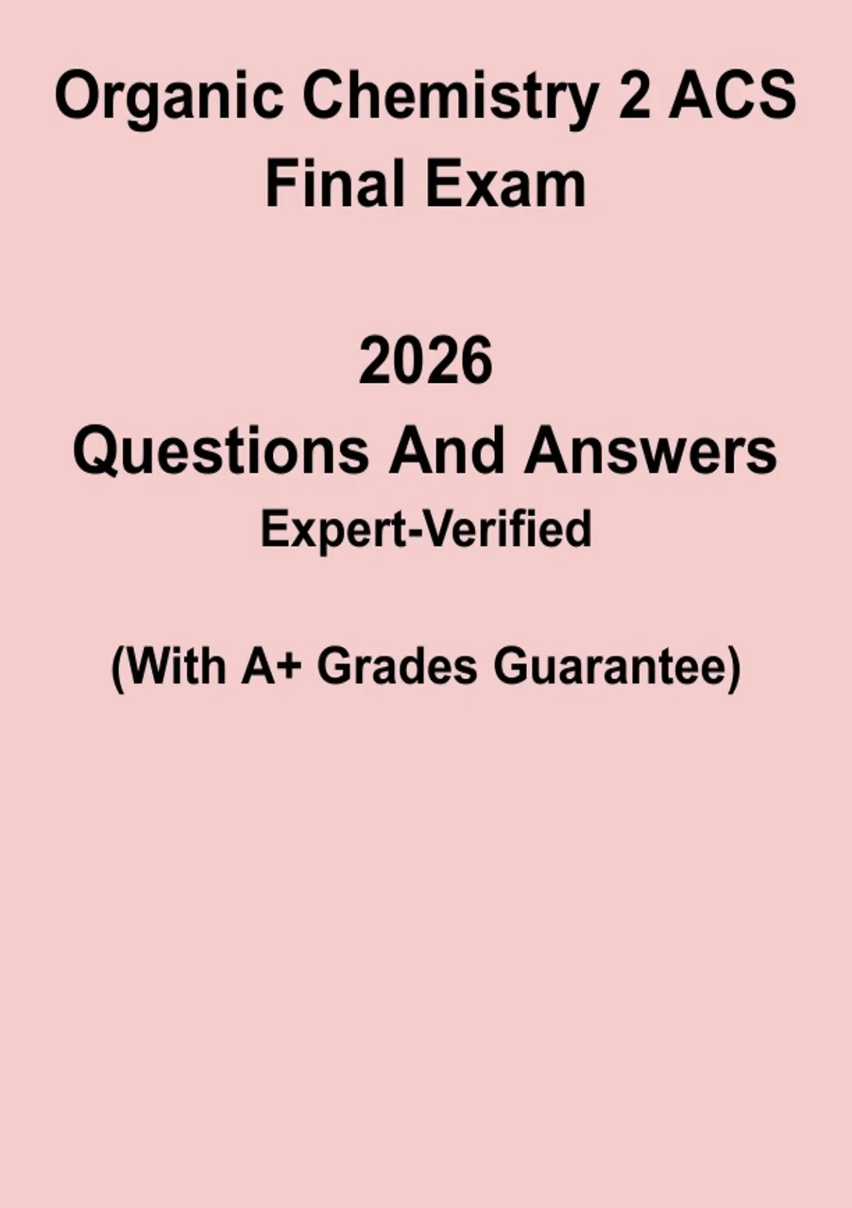 Organic Chemistry 2 ACS Final PDF | Complete Ochem II ACS Exam Study ...