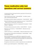 Texas medication aide test questions and correct answers