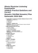 Illinois Physician Licensing Examination &lpar;USMLE&rpar; 2026 Practice Questions & Verified Answers With Rationales