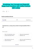 Parasitology&colon; Key Concepts and Diagnostic  Stages Exam Questions with Verified Solutions  100&percnt; Verified