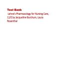 Test Bank for Lehne&rsquo;s Pharmacology for Nursing Care&comma; 12E 2025&sol; 2026 Complete with Solution