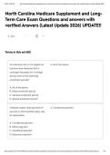 North Carolina Medicare Supplement and Long-Term Care Exam Questions and answers with verified Answers &lpar;Latest Update 2026&rpar; UPDATE&excl;&excl;