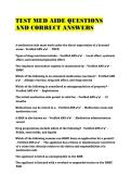 TEST MED AIDE QUESTIONS AND CORRECT ANSWERS