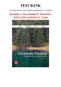 Test Bank for Corporate Finance&colon; Core Principles and Applications 7th Edition By Stephen A&period; Ross&comma; Randolph W&period; Westerfield&comma; Chapter 1-21 &vert; All Chapters