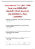 Tennessee Pesticide Applicator Certification Study Guide 2026&sol;2027 &ndash; Updated Practice Questions & Exam Review