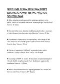 NICET LEVEL 1 EXAM 2026 EXAM SCRIPT ELECTRICAL POWER TESTING PRACTICE SOLUTION BANK