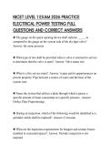 NICET LEVEL 1 EXAM 2026 PRACTICE ELECTRICAL POWER TESTING FULL QUESTIONS AND CORRECT ANSWERS