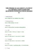 NIH STROKE SCALE GROUP A PATIENT 1-6 CERTIFICATION PAPER 2026 QUESTIONS WITH SOLUTIONS GRADED A&plus;