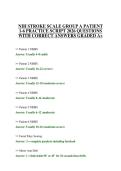 NIH STROKE SCALE GROUP A PATIENT 1-6 PRACTICE SCRIPT 2026 QUESTIONS WITH CORRECT ANSWERS GRADED A&plus;