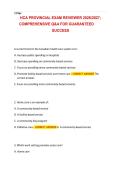 HCA Provincial Exam Reviewer 2026&sol;2027 &vert; Comprehensive Q&A Practice Test &vert; Health Care Assistant Study Guide