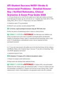 ATI Student Success N4581 Stroke & Intracranial Problems &ndash; Detailed Answer Key &vert; Verified Rationales&comma; Clinical Scenarios & Exam Prep Guide 2026